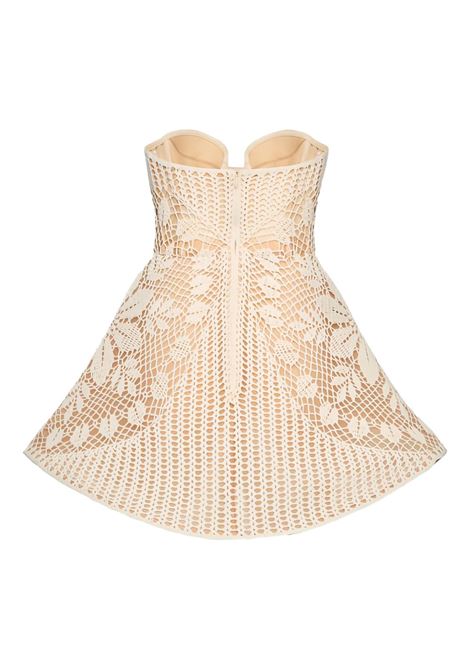 Mini abito all'uncinetto in crema Magda Butrym - donna MAGDA BUTRYM | 585525CRM